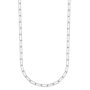Charles Garnier Sterling Silver Diamond-cut Paperclip Link Necklace