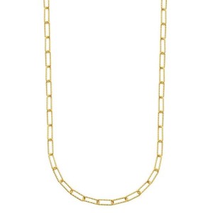 Charles Garnier 18k Yellow Gold Over Sterling Silver Diamond-cut Paperclip Link Necklace
