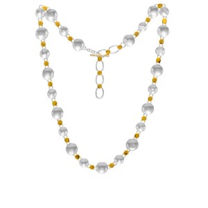 Michou Sterling Silver And 22kt Vermeil Polished Disc Link Necklace