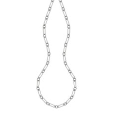Charles Garnier Sterling Silver 24" Round And Oblong Link Necklace Charles Garnier Sterling Silver 24" Round And Oblong Link Necklace
