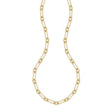 Charles Garnier 14kt Yellow Gold-plated Sterling Silver 17" Round And Oblong Link Necklace Charles Garnier 14kt Yellow Gold-plated Sterling Silver 17" Round And Oblong Link Necklace