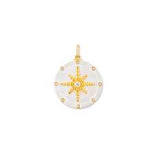 Lika Behar 24kt Gold And Sterling Silver "Compass Medallion" Pendant Necklace Lika Behar 24kt Gold And Sterling Silver "Compass Medallion" Pendant Necklace