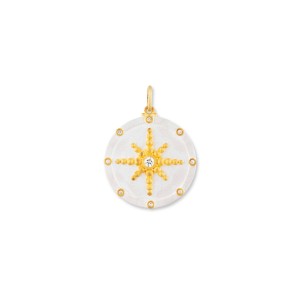 Lika Behar 24kt Gold And Sterling Silver "Compass Medallion" Pendant Necklace
