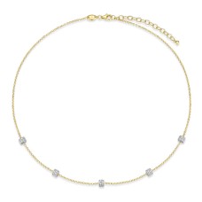 Charles Garnier 14kt Yellow Gold-plated Sterling Silver CZ Station Necklace Charles Garnier 14kt Yellow Gold-plated Sterling Silver CZ Station Necklace