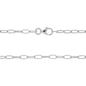 Sterling Silver 18" 2.2mm Oval Cable Chain