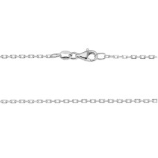 Sterling Silver 18" Diamond Cut Rectangle Cable Chain