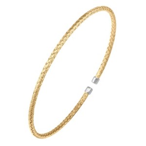 Charles Garnier 18kt Yellow Gold Over Sterling Silver "Niza" Flexible Cuff Bracelet