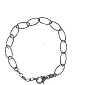 Peter Storm "Tessuto Colori" Black-finish Sterling Silver Bracelet