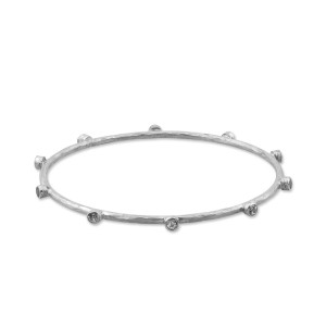 Lika Behar Sterling Silver And White Sapphire Bangle Bracelet