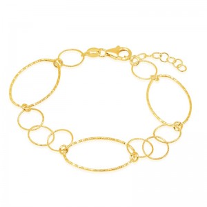 Peter Storm "Tessuto Colori" Yellow Gold Finish Sterling Silver Open Twist And Tinsel Link Bracelet