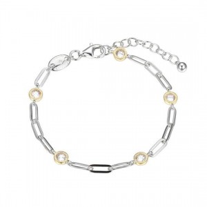 Charles Garnier Sterling Silver And CZ "paperclip" Bracelet