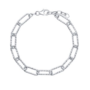 Peter Storm "Tessuto Colori" Sterling Silver Diamond Cut Paperclip Bracelet