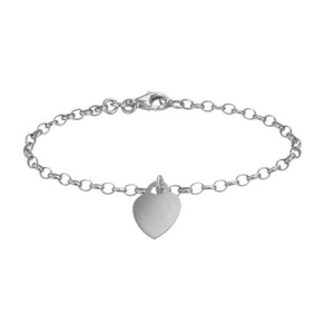 Sterling Silver Heart Charm Bracelet