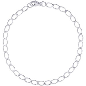 Sterling Silver Oval Link Charm Bracelet