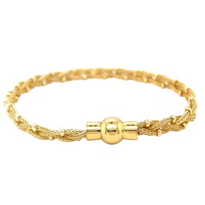 Peter Storm "Tessuto Colori" Yellow Gold Finish Sterling Silver Braided Wheat Bracelet