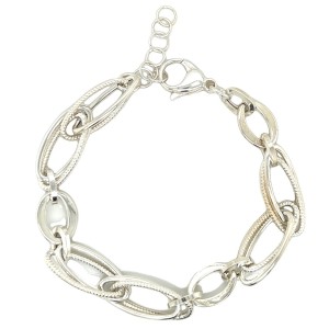 Peter Storm "Tessulto Colori"  Sterling Silver Twisted And Polished Link Bracelet