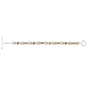 Michou Sterling Silver And 22kt Vermeil Opal And Tourmaline Bracelet