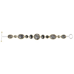 Michou Sterling Silver And 22kt Vermeil Quartz And Hematite Bracelet