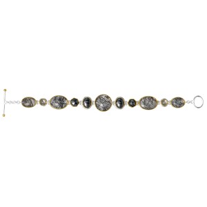 Michou Sterling Silver And 22kt Vermeil Quartz And Hematite Bracelet