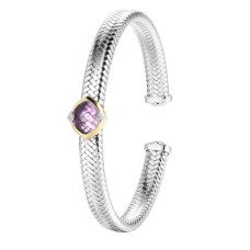 Charles Garnier Sterling Silver Amethyst Cuff Bracelet