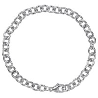Sterling Silver Open Circle  Link Charm Bracelet