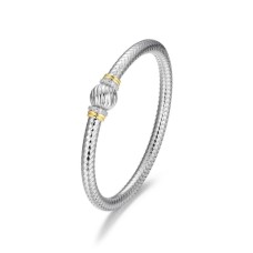 Charles Garnier Two-tone Sterling Silver "Celeste" Bangle Bracelet