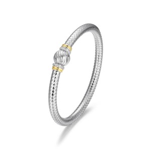 Charles Garnier Two-tone Sterling Silver "Celeste" Bangle Bracelet