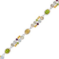 Michou Sterling Silver And 22kt Vermeil Multi-gemstone Bracelet