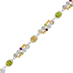 Michou Sterling Silver And 22kt Vermeil Multi-gemstone Bracelet
