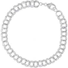 Sterling Silver Double Loop Charm Bracelet