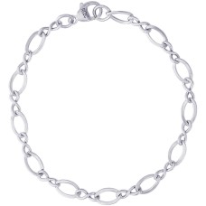 Sterling Silver Figure-eight Link Charm Bracelet
