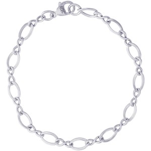 Sterling Silver Figure-eight Link Charm Bracelet