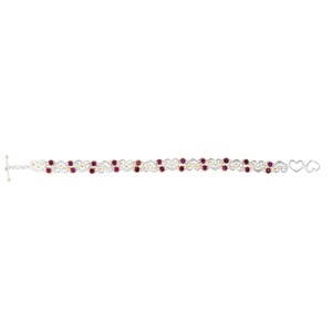 Michou Sterling Silver And 22kt Vermeil Rhodolite Garnet Heart Motif Bracelet