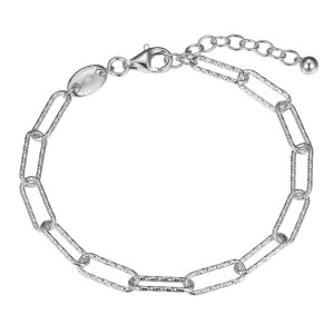 Charles Garnier Sterling Silver Diamond-cut Paperclip Link Bracelet