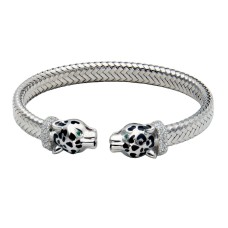 Charles Garnier Sterling Silver Panther Cuff Bracelet