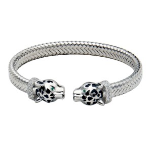 Charles Garnier Sterling Silver Panther Cuff Bracelet