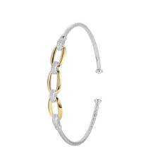 Charles Garnier Two-tone Sterling Silver Cuff Bracelet