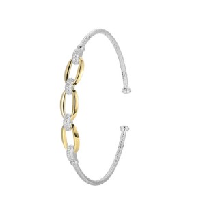 Charles Garnier Two-tone Sterling Silver Cuff Bracelet