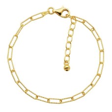 Charles Garnier 18k Yellow Gold Over Sterling Silver Diamond-cut Paperclip Link Bracelet