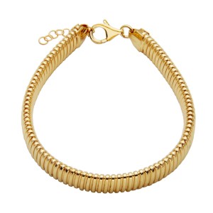 Charles Garnier Two-tone Sterling Silver CA-accented Twist Link Bracelet