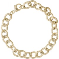 Gold Plated Open Circle  Link Charm Bracele