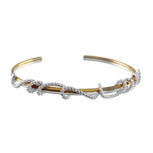 Michou Sterling Silver And 22kt Vermeil Twist Cuff Bracelet