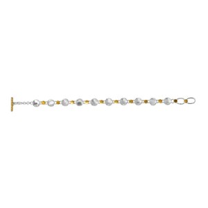 Michou Sterling Silver And 22kt Vermeil Polished Disc Link Bracelet
