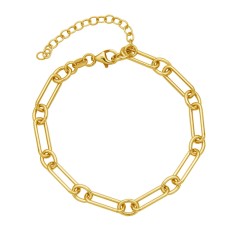 Charles Garnier 14kt Yellow Gold-plated Sterling Silver 6.5" Round And Oblong Link Bracele Charles Garnier 14kt Yellow Gold-plated Sterling Silver 6.5" Round And Oblong Link Bracele