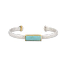 Lika Behar 24kt Yellow Gold And Sterling Silver "My World" Kingman Turquoise Open Bracelet Lika Behar 24kt Yellow Gold And Sterling Silver "My World" Kingman Turquoise Open Bracelet