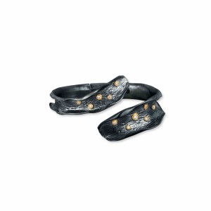 Lika Behar 24kt Yellow Gold And Oxidized Sterling Silver "Bark' Bracelet