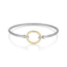 Charles Garnier Two-tone Sterling Silver Flexible Bangle Bracelet Charles Garnier Two-tone Sterling Silver Flexible Bangle Bracelet