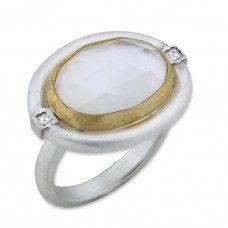 Lika Behar Sterling Silver And 24kt Yellow Gold Mother-of-pearl Doublet Ring