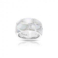 Belle Etoile Sterling Silver And White Mother-of-Pearl "Sirena" Ring