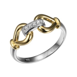 Charles Garnier Two-tone Sterling Silver Loop-station Ring